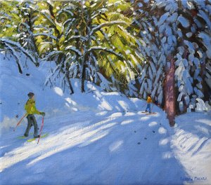 Síelés az erdőben, La Clusaz, 2012